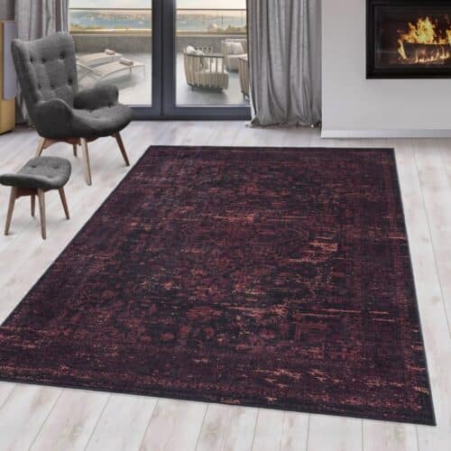 Grace Gulvtæppe i Rød med Orientalsk Design fra Rugs by Uniquebeds Home & Living | Flere Størrelser