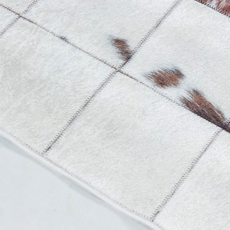 Hannah Gulvtæppe i Hvidt Patchwork Design fra Rugs by Uniquebeds Home & Living | Flere Størrelser - Billede 3