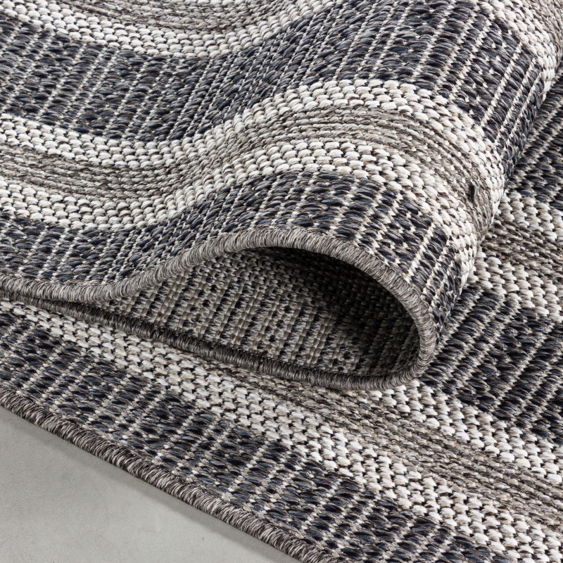 Hazel Indendørs/Udendørs Gulvtæppe i Grå med Simpel Cremefarvet Kant fra Rugs by Uniquebeds Home & Living | Flere Størrelser - Billede 4