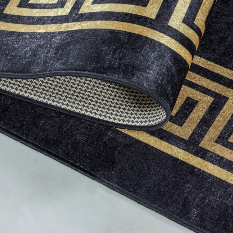 Jennifer Gulvtæppe i Sort med Græsk Inspireret Design fra Rugs by Uniquebeds Home & Living | Flere Størrelser - Billede 4