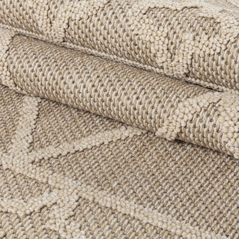 Jessica Indendørs/Udendørs Gulvtæppe i Beige med Simpelt Diamantmønster fra Rugs by Uniquebeds Home & Living | Flere Størrelser - Billede 6