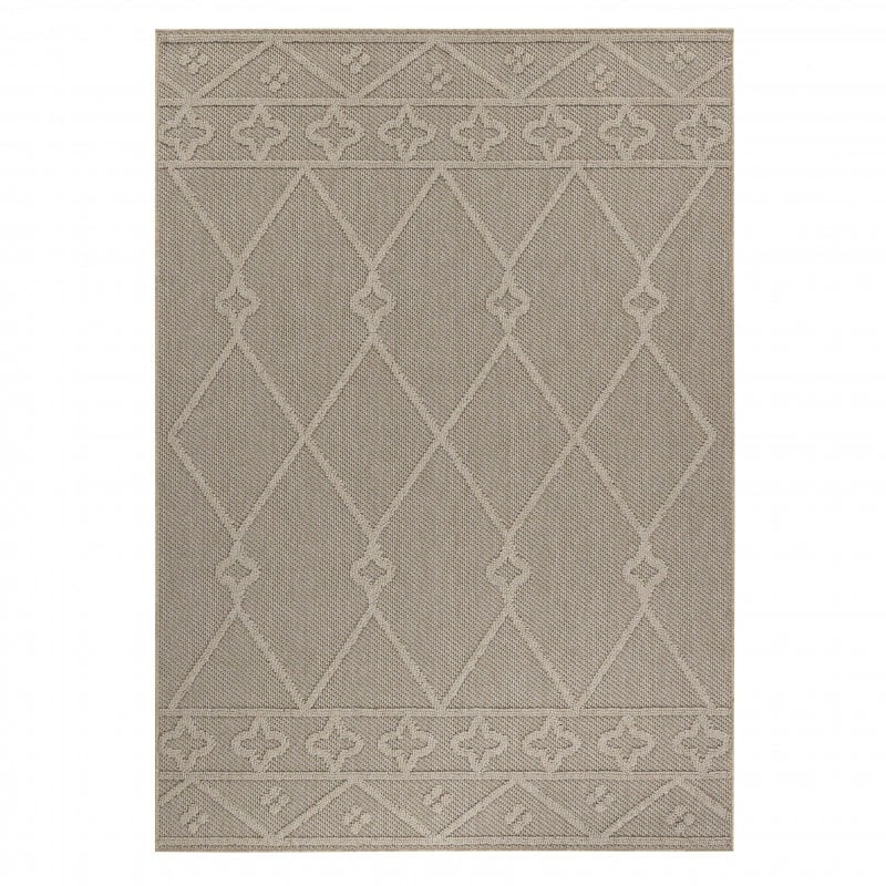 Jessica Indendørs/Udendørs Gulvtæppe i Beige med Simpelt Diamantmønster fra Rugs by Uniquebeds Home & Living | Flere Størrelser - Billede 2