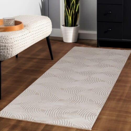 Luna Gulvtæppe i Beige med Simpelt Mønster fra Rugs by Uniquebeds Home & Living | Flere Størrelser