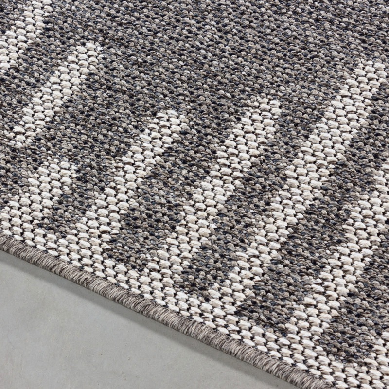 Margaret Indendørs/Udendørs Gulvtæppe i Grå med Abstrakt Cremefarvet Mønster fra Rugs by Uniquebeds Home & Living | Flere Størrelser - Billede 3