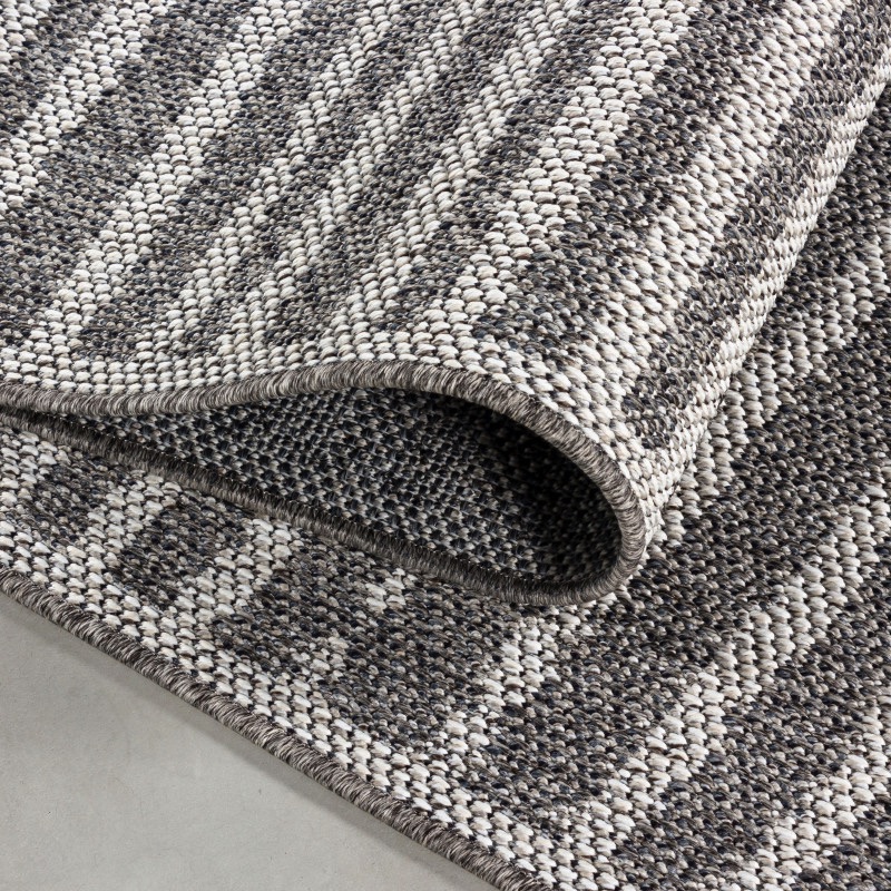 Margaret Indendørs/Udendørs Gulvtæppe i Grå med Abstrakt Cremefarvet Mønster fra Rugs by Uniquebeds Home & Living | Flere Størrelser - Billede 4