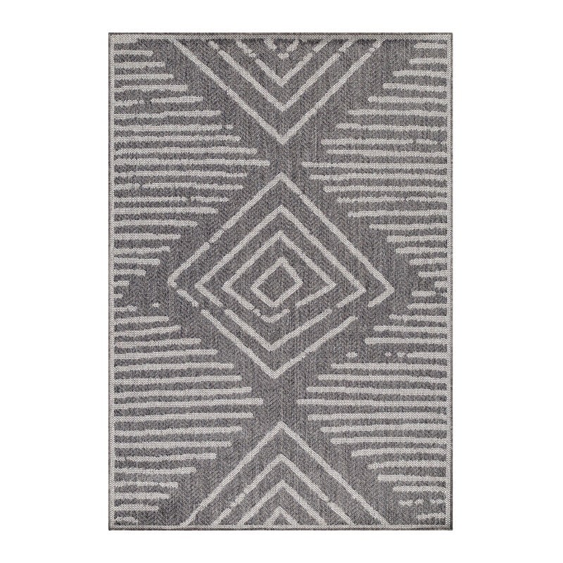 Margaret Indendørs/Udendørs Gulvtæppe i Grå med Abstrakt Cremefarvet Mønster fra Rugs by Uniquebeds Home & Living | Flere Størrelser - Billede 2