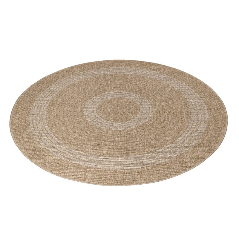 Maria Rundt Indendørs/Udendørs Gulvtæppe i Beige med Simple Lyse Ringe fra Rugs by Uniquebeds Home & Living | Flere Størrelser - Billede 5