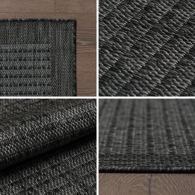 Mila Gulvtæppe i Sort med Simpel Kant fra Rugs by Uniquebeds Home & Living | Flere Størrelser i Firkantet & Rund - Billede 5