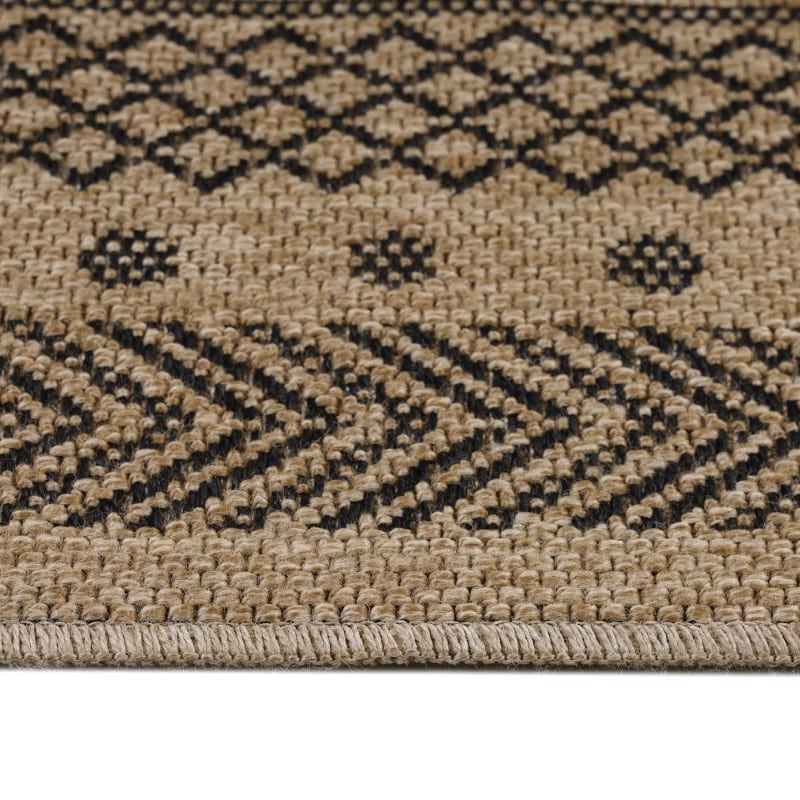 Nancy Indendørs/Udendørs Gulvtæppe i Beige & Sort med Simpelt Mandala Mønster fra Rugs by Uniquebeds Home & Living | Flere Størrelser - Billede 4