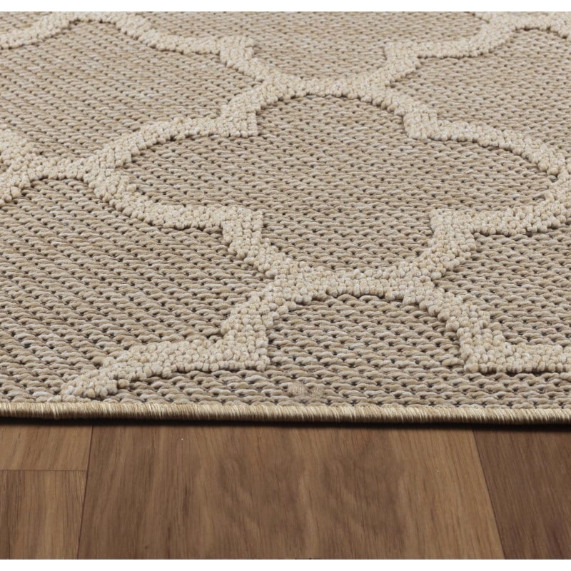Scarlett Indendørs/Udendørs Gulvtæppe i Beige med Simpelt Quatrefoil Mønster fra Rugs by Uniquebeds Home & Living | Flere Størrelser - Billede 2