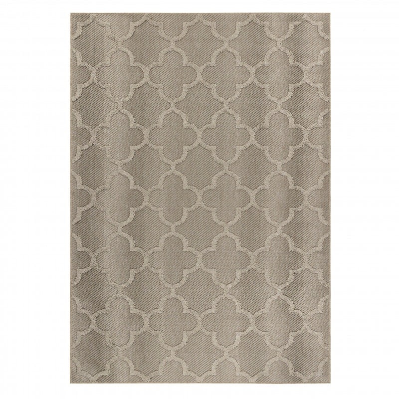 Scarlett Indendørs/Udendørs Gulvtæppe i Beige med Simpelt Quatrefoil Mønster fra Rugs by Uniquebeds Home & Living | Flere Størrelser - Billede 5