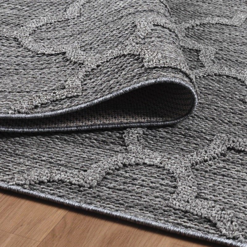Scarlett Indendørs/Udendørs Gulvtæppe i Grå med Simpelt Quatrefoil Mønster fra Rugs by Uniquebeds Home & Living | Flere Størrelser - Billede 3
