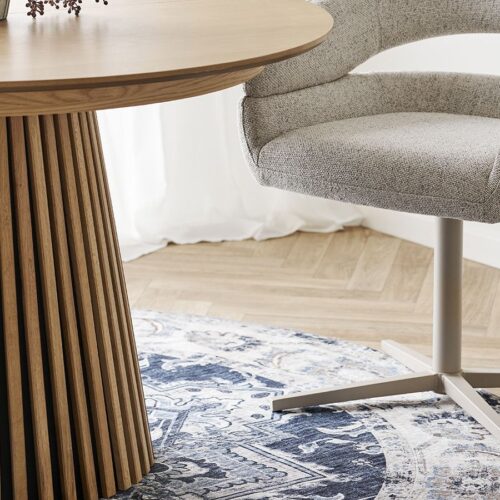 Dover Spisebordsstol Drejefod Beige Meleret Grå