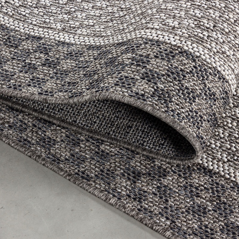 Anna Indendørs/Udendørs Gulvtæppe i Creme med Simpel Ternet Kant fra Rugs by Uniquebeds Home & Living | Flere Størrelser - Billede 4