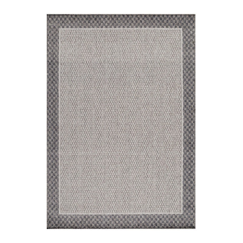 Anna Indendørs/Udendørs Gulvtæppe i Creme med Simpel Ternet Kant fra Rugs by Uniquebeds Home & Living | Flere Størrelser - Billede 2