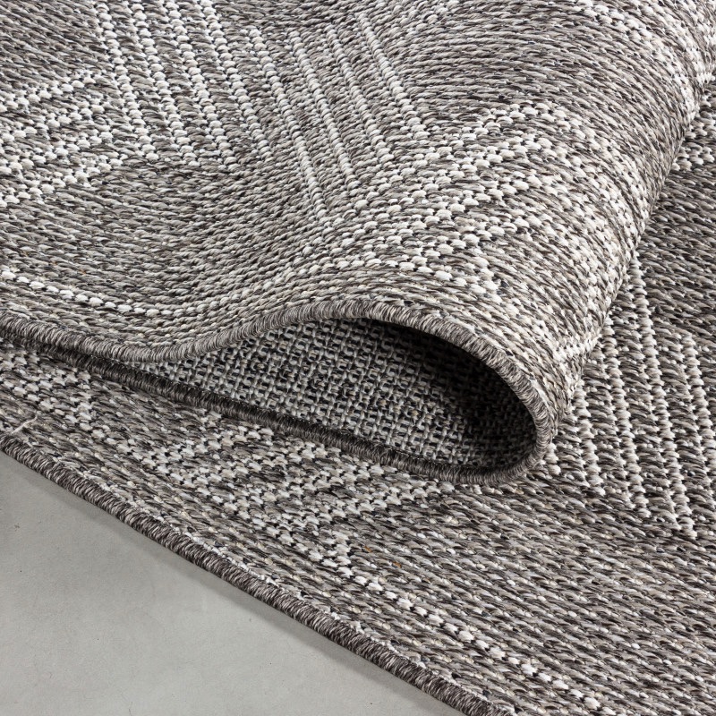 Cathrine Indendørs/Udendørs Gulvtæppe i Grå med Flettet Mønster fra Rugs by Uniquebeds Home & Living | Flere Størrelser - Billede 5