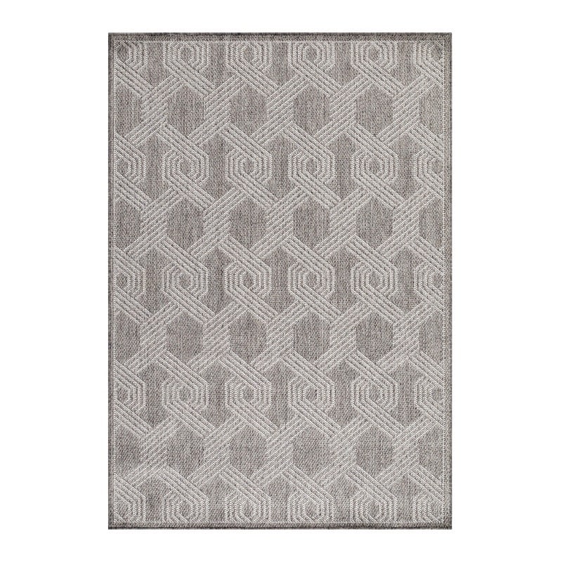 Cathrine Indendørs/Udendørs Gulvtæppe i Grå med Flettet Mønster fra Rugs by Uniquebeds Home & Living | Flere Størrelser - Billede 2