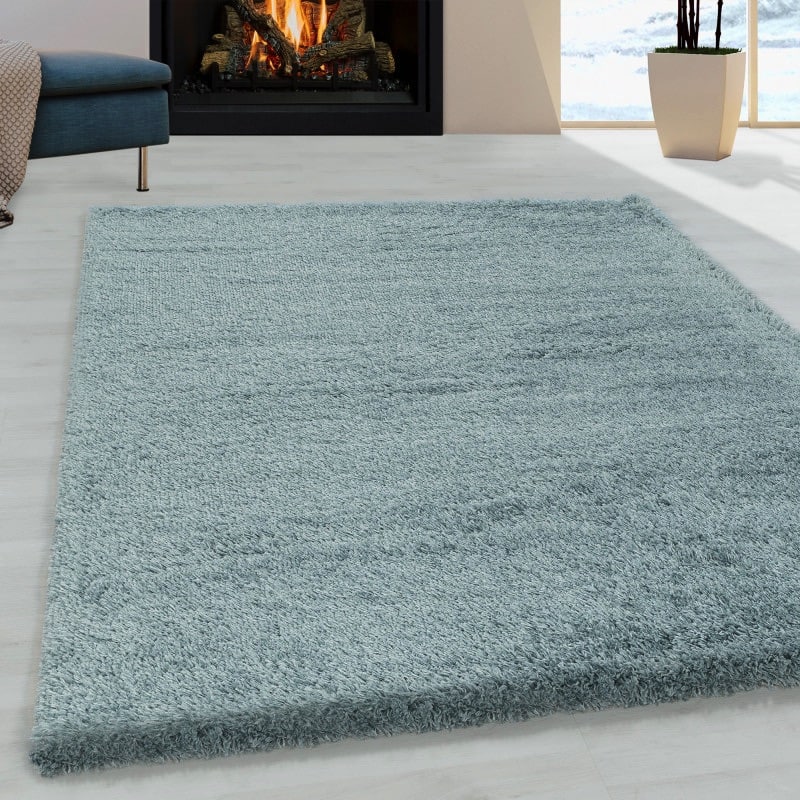 Louisa Ensfarvet Gulvtæppe i Blå fra Rugs by Uniquebeds Home & Living | Flere Størrelser i Firkantet & Rund