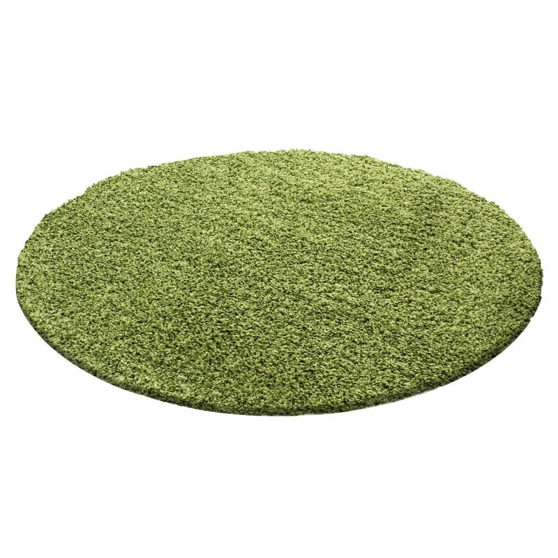 Luna Ensfarvet Fluffy Gulvtæppe i Grøn fra Rugs by Uniquebeds Home & Living | Flere Størrelser i Firkantet & Rund - Billede 4