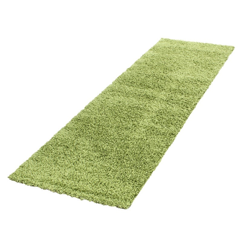 Luna Ensfarvet Fluffy Gulvtæppe i Grøn fra Rugs by Uniquebeds Home & Living | Flere Størrelser i Firkantet & Rund - Billede 3