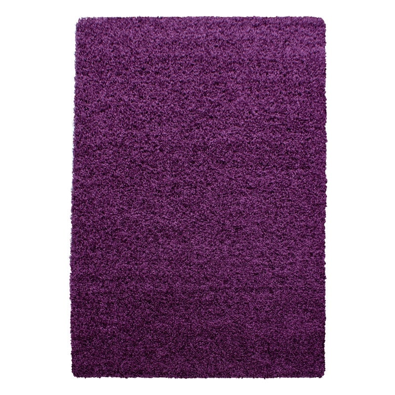Luna Ensfarvet Fluffy Gulvtæppe i Lilla fra Rugs by Uniquebeds Home & Living | Flere Størrelser i Firkantet & Rund - Billede 2