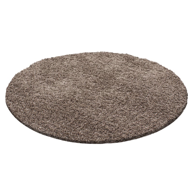 Luna Ensfarvet Fluffy Gulvtæppe i Mocca fra Rugs by Uniquebeds Home & Living | Flere Størrelser i Firkantet & Rund - Billede 4