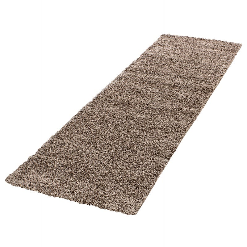 Luna Ensfarvet Fluffy Gulvtæppe i Mocca fra Rugs by Uniquebeds Home & Living | Flere Størrelser i Firkantet & Rund - Billede 3