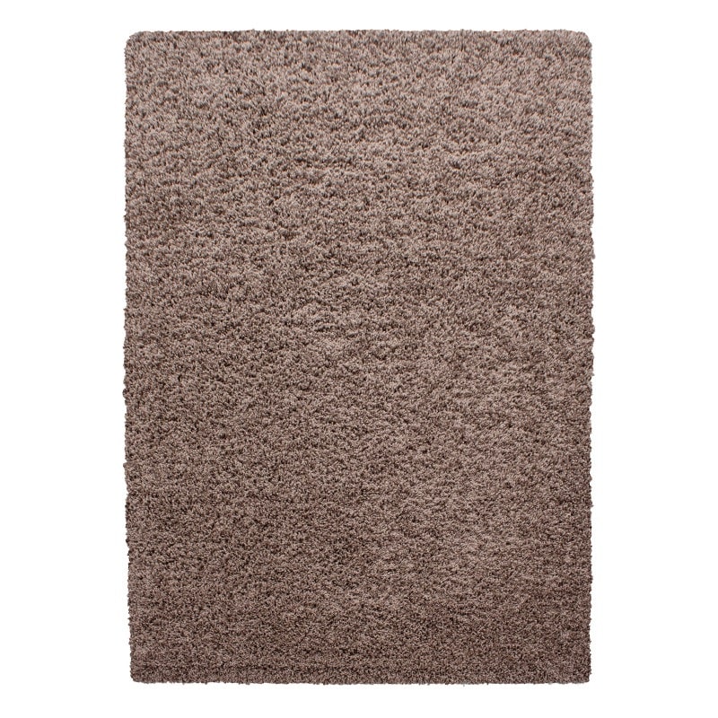 Luna Ensfarvet Fluffy Gulvtæppe i Mocca fra Rugs by Uniquebeds Home & Living | Flere Størrelser i Firkantet & Rund - Billede 2