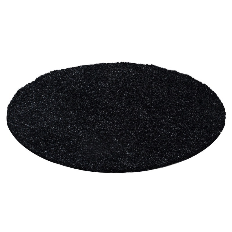 Luna Ensfarvet Fluffy Gulvtæppe i Sort fra Rugs by Uniquebeds Home & Living | Flere Størrelser i Firkantet & Rund - Billede 4