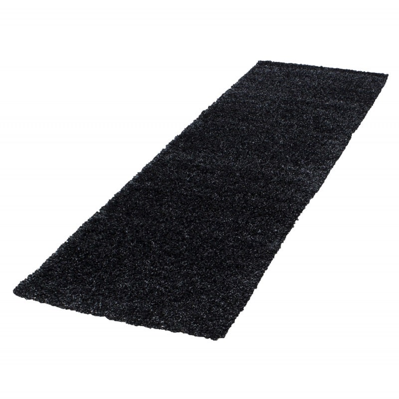 Luna Ensfarvet Fluffy Gulvtæppe i Sort fra Rugs by Uniquebeds Home & Living | Flere Størrelser i Firkantet & Rund - Billede 3