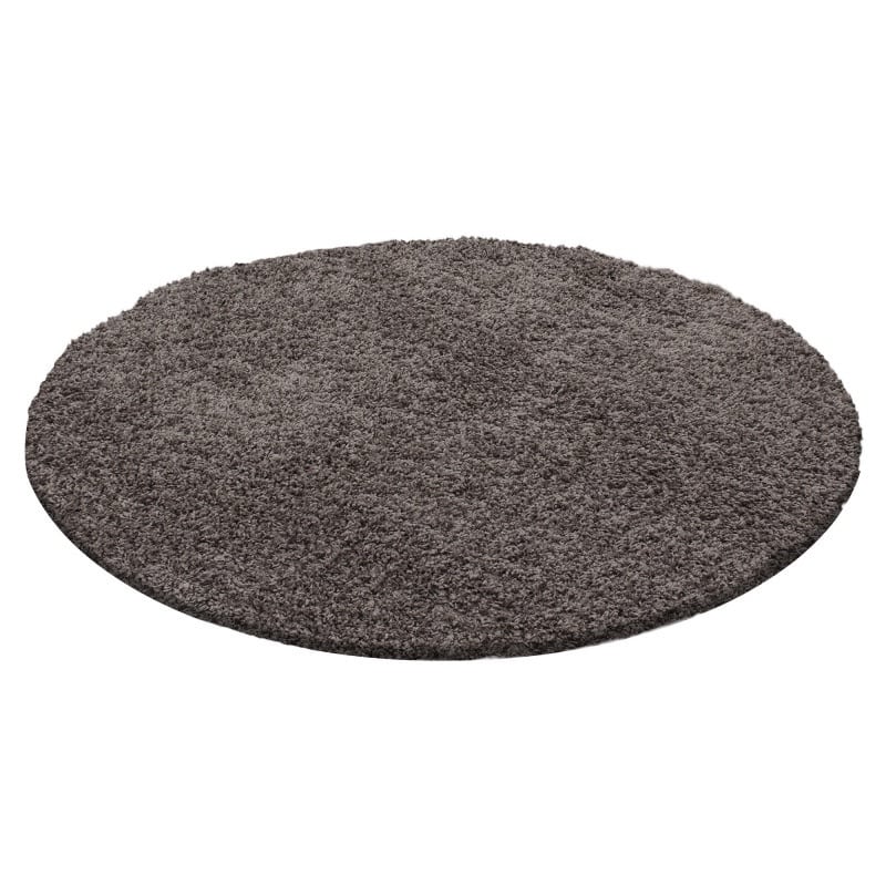 Luna Ensfarvet Fluffy Gulvtæppe i Taupe fra Rugs by Uniquebeds Home & Living | Flere Størrelser i Firkantet & Rund - Billede 3