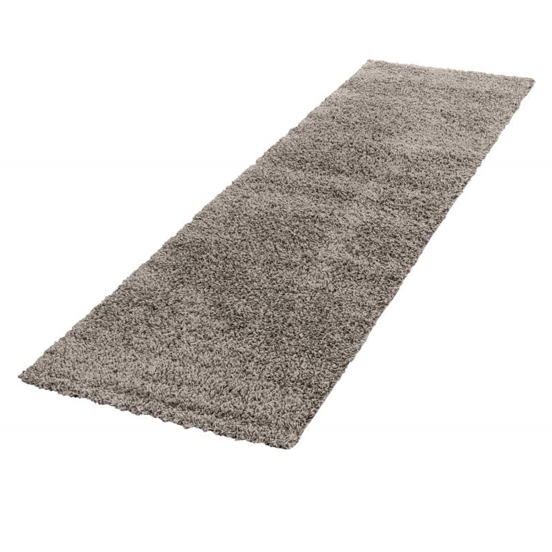 Luna Ensfarvet Fluffy Gulvtæppe i Taupe fra Rugs by Uniquebeds Home & Living | Flere Størrelser i Firkantet & Rund - Billede 4