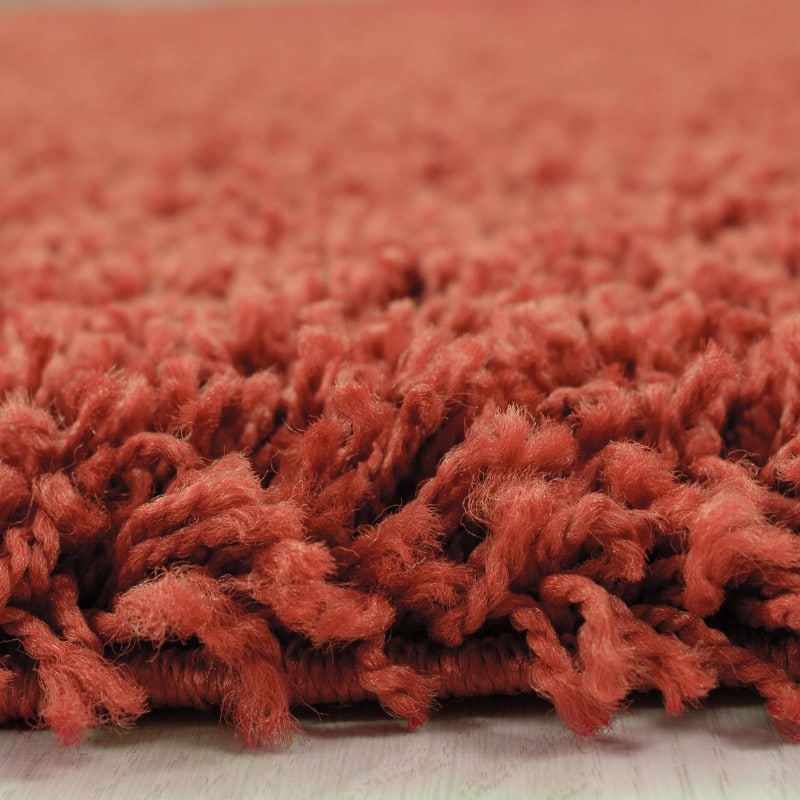 Luna Ensfarvet Fluffy Gulvtæppe i Terra fra Rugs by Uniquebeds Home & Living | Flere Størrelser i Firkantet & Rund - Billede 5