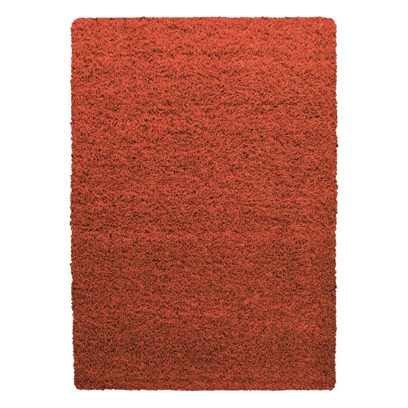 Luna Ensfarvet Fluffy Gulvtæppe i Terra fra Rugs by Uniquebeds Home & Living | Flere Størrelser i Firkantet & Rund - Billede 2