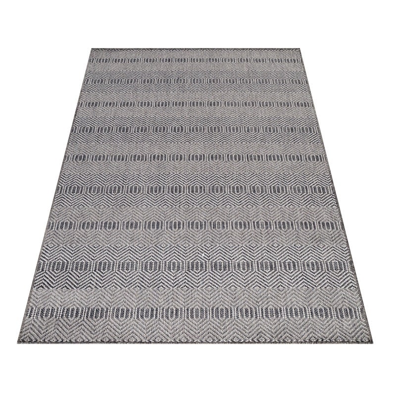 Mary Indendørs/Udendørs Gulvtæppe i Grå med Chevron- & Diamantmønster fra Rugs by Uniquebeds Home & Living | Flere Størrelser - Billede 3