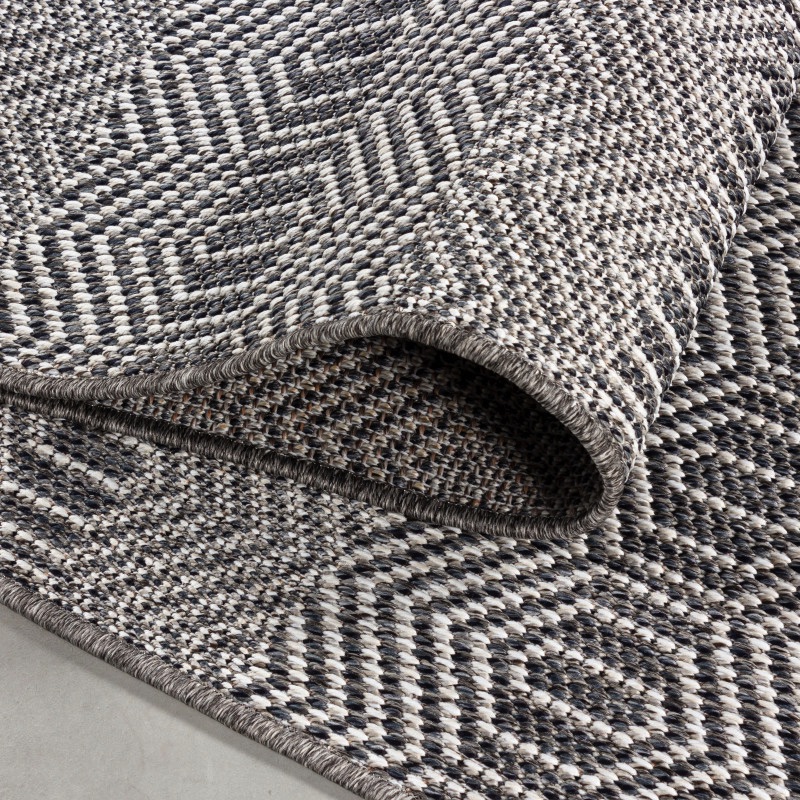 Mary Indendørs/Udendørs Gulvtæppe i Grå med Chevron- & Diamantmønster fra Rugs by Uniquebeds Home & Living | Flere Størrelser - Billede 5