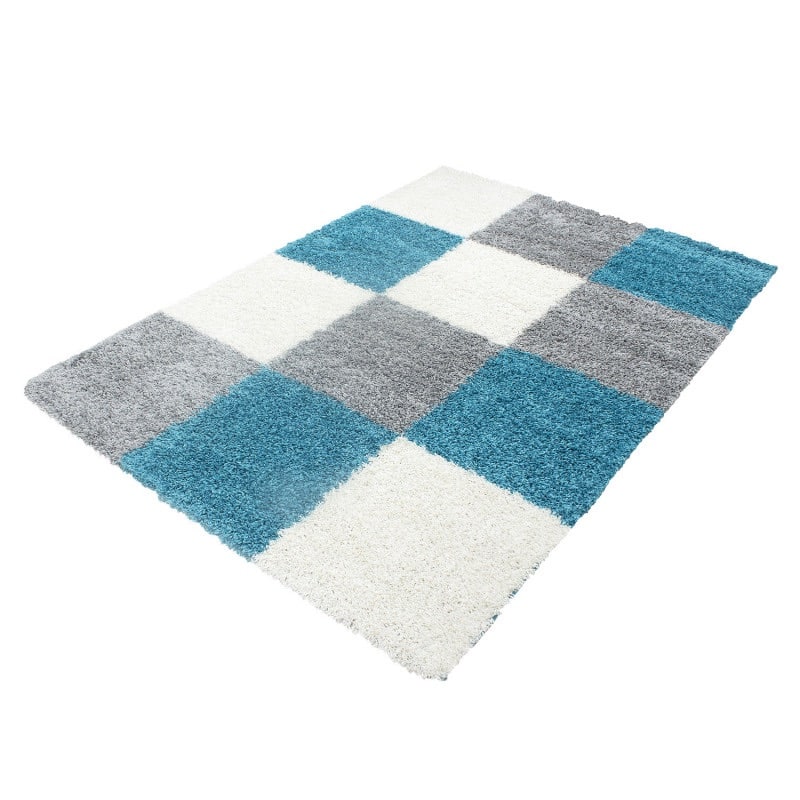 Nora Fluffy Ternet Gulvtæppe i Turkis fra Rugs by Uniquebeds Home & Living | Flere Størrelser - Billede 3