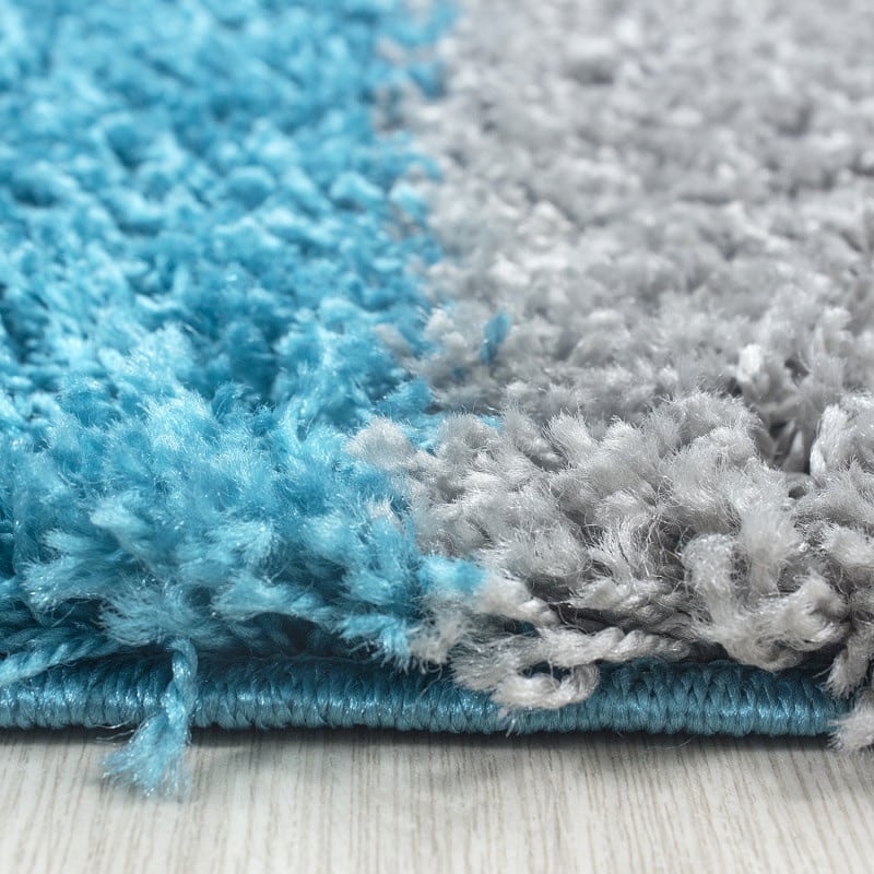 Nora Fluffy Ternet Gulvtæppe i Turkis fra Rugs by Uniquebeds Home & Living | Flere Størrelser - Billede 5