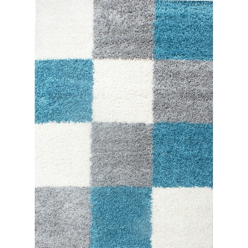 Nora Fluffy Ternet Gulvtæppe i Turkis fra Rugs by Uniquebeds Home & Living | Flere Størrelser - Billede 2