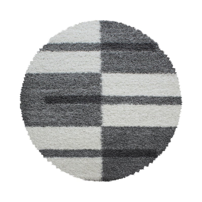 Riley Gulvtæppe i Beige & Grå med Mønster af Blokke & Lysegrå Striber fra Rugs by Uniquebeds Home & Living | Flere Størrelser i Firkantet & Rund - Billede 4