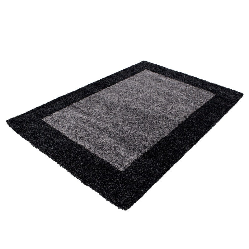 Zoe Fluffy Gulvtæppe i Sort med Kant fra Rugs by Uniquebeds Home & Living | Flere Størrelser i Firkantet & Rund - Billede 3