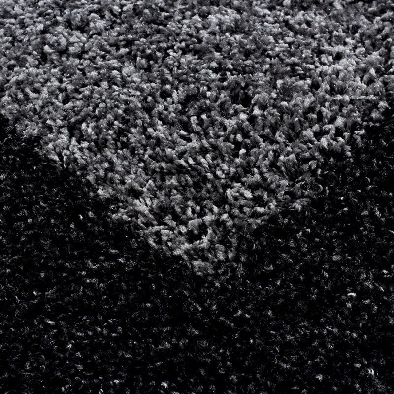 Zoe Fluffy Gulvtæppe i Sort med Kant fra Rugs by Uniquebeds Home & Living | Flere Størrelser i Firkantet & Rund - Billede 7