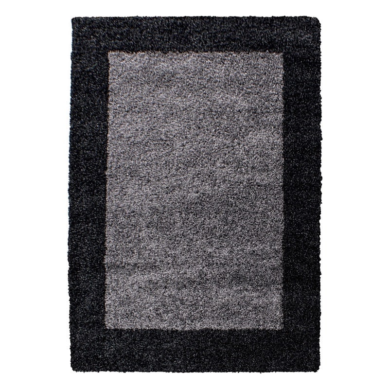 Zoe Fluffy Gulvtæppe i Sort med Kant fra Rugs by Uniquebeds Home & Living | Flere Størrelser i Firkantet & Rund - Billede 2