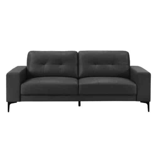 Siena 2 Personers Sofa I Fuld Læder - Sort Fra Hundevad & Co - 3652