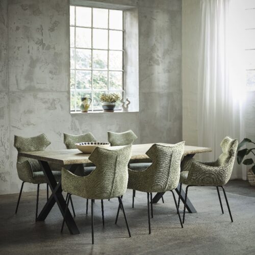 Atlantic Spisebord med 60 mm Bordplade i Massiv Smoked Egetræ fra Lexpo Living | 100x220/260 cm