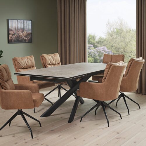 Hudson Spisebord med Keramisk Bordplade & Udtræk fra Lexpo Living | 100x200/300 cm