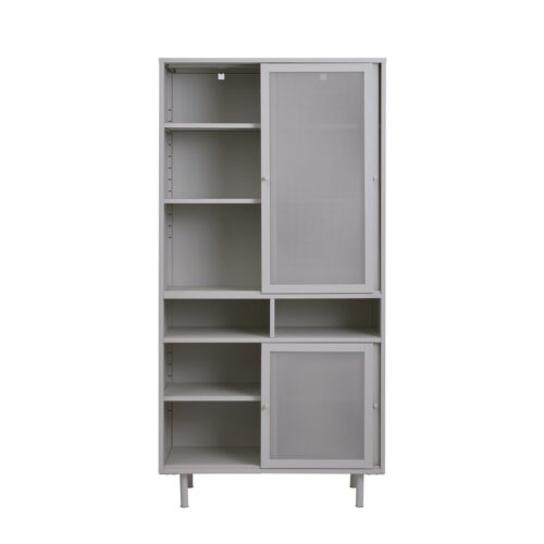 Norderstedt Vitrineskab Greige Metal B90Xh180Xd40Cm