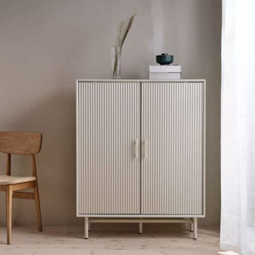 Pforzheim Skab Greige Mdf Metal Stel