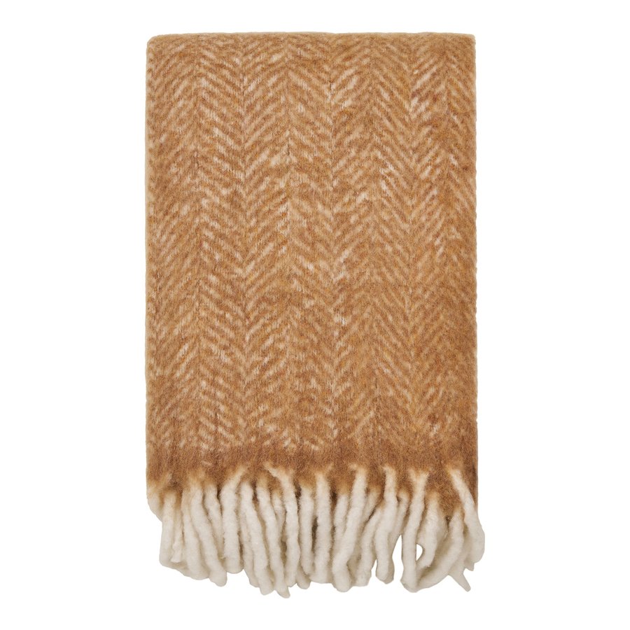 Carmel Plaid Uld Polyester Tan L170Xb130Cm