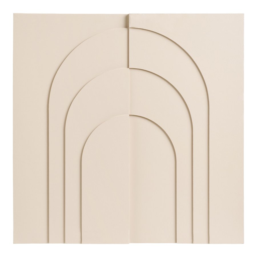 Ina Relief Vægdekoration Beige Mdf Polyester